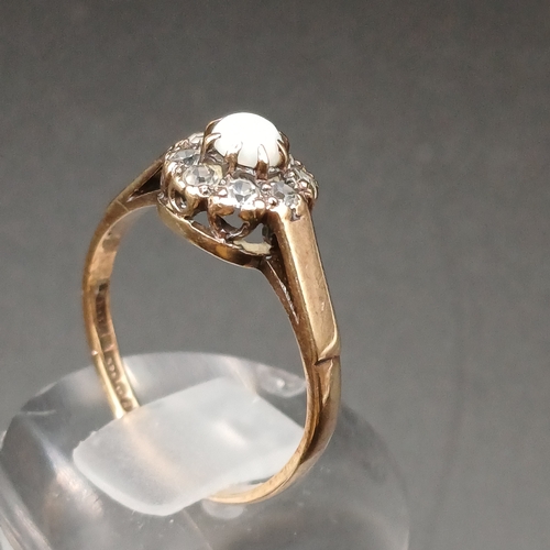 46 - Opal and White Stone Ring set in 9 carat yellow gold
- weight 2.2g
- size N / O