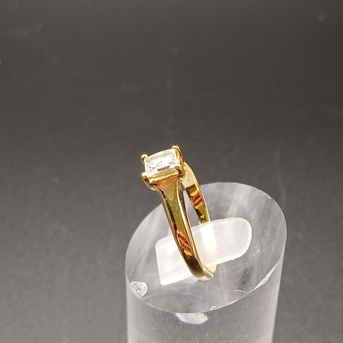 47 - Diamond Solitaire Ring set in 18 carat yellow gold.
- weight 3g
- size L
- approx diamond weight 0.2... 