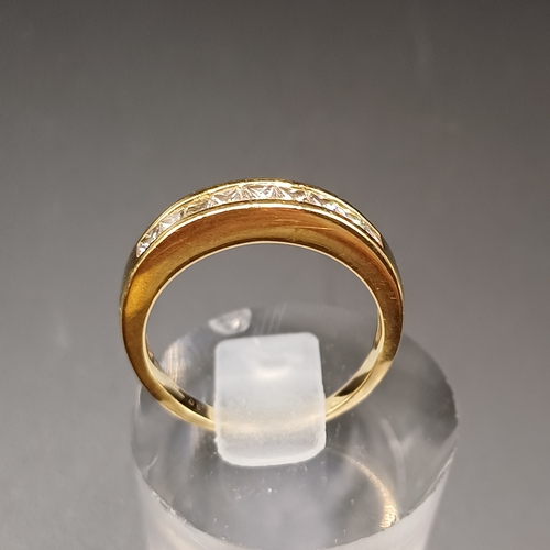 48 - Diamond Half Eternity Ring set in 18 carat yellow gold.
- weight 4g
- Size L
- Diamond weight 0.50