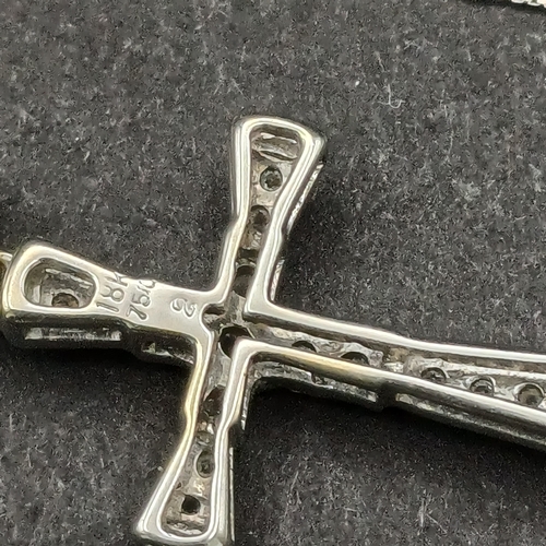 55 - Stunning 18 carat white gold Cross with Diamonds set in with approximate diamond weight of 0.30.  Th... 