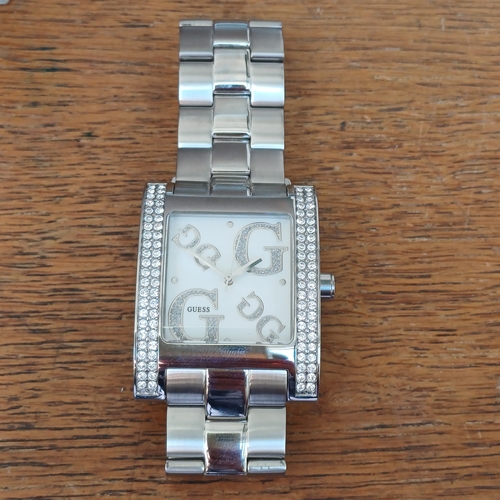 56 - Guess Watch with clear stone detailing.  This was an unused present as you can see from the conditio... 