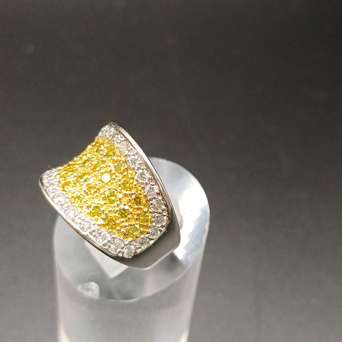 60 - Stunning Yellow and White Diamond Ring set in 18 carat white gold.
- weight 8.25g
- diamond weight: ... 