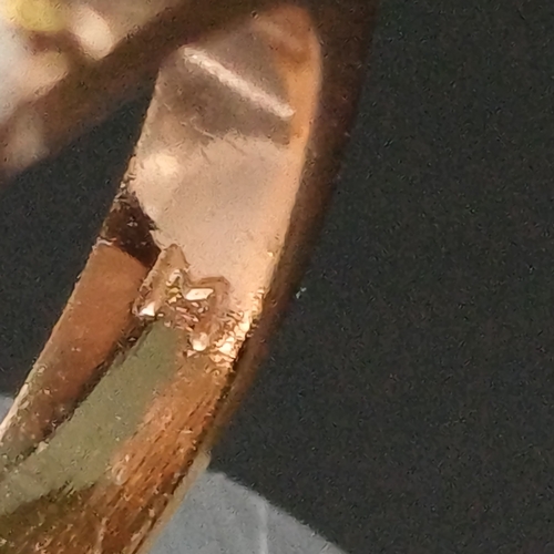 95 - Rose Gold Ring with white stone set in.  Total weight 2.35g and size R