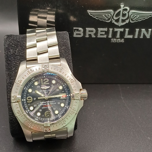 104 - Breitling Superocean Steelfish A17390 44mm with blue dial and a stainless steel case and bracelet.  ... 