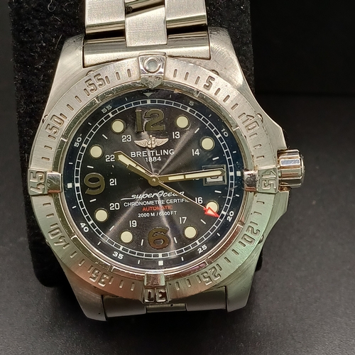 104 - Breitling Superocean Steelfish A17390 44mm with blue dial and a stainless steel case and bracelet.  ... 