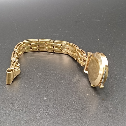 105 - Vintage Omega Automatic 9 carat gold watch (case and strap) circa 1950's in good working order and i... 