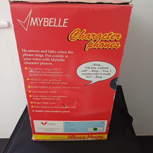 106 - Mickey Mouse Character Phone by Mybelle still boxed and unused.  We have tested this on a landline a... 