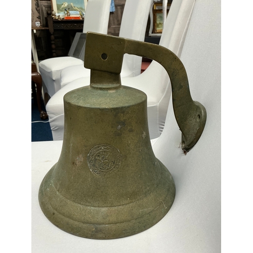 108 - Ships maritime bell dated 1839 complete with bracket.
