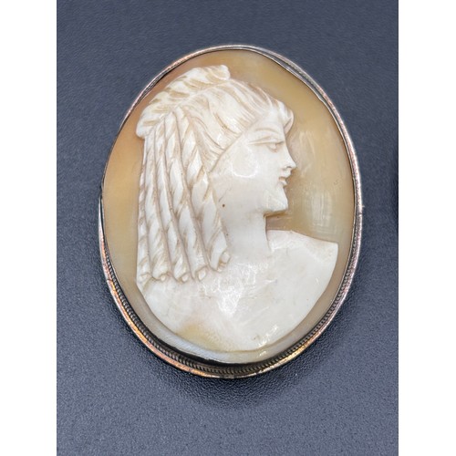 6 - Two stunning cameo brooches on silver setting.