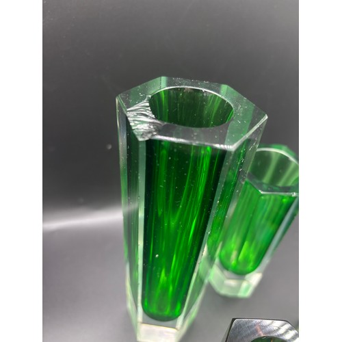 70 - Modern Murano Glass vases & ashtray. Fair condition, some damage see pictures.