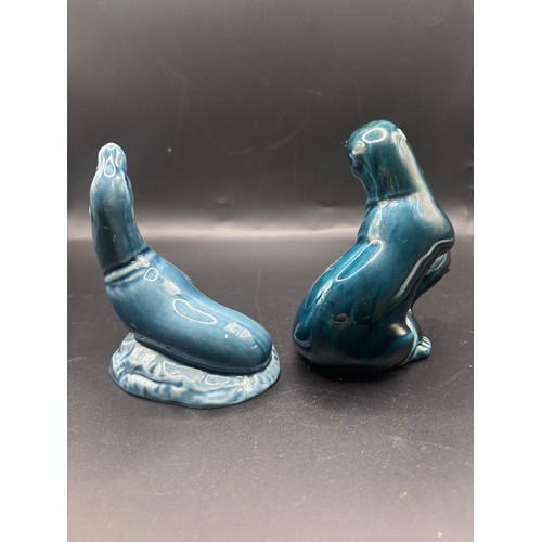 128 - Poole Pottery 
Otter in teal & Vintage seal by Tony Morris circa 1980’s