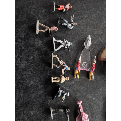 112 - A collection of vintage Star Wars Micro vehicles, figures, and playsets,  manufactured in the 1990s.... 