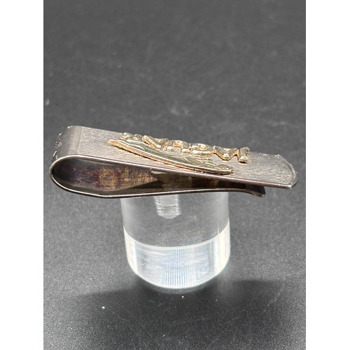 25 - Vintage silver money clip featuring the Jaguar car brands signiture 'Leaper' logo and name. 
Sterlin... 