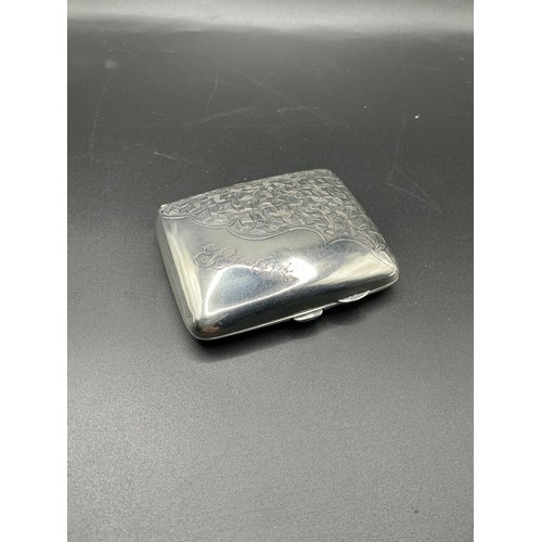 67B - Sterling silver cigarette case, excellent condition weight 83g