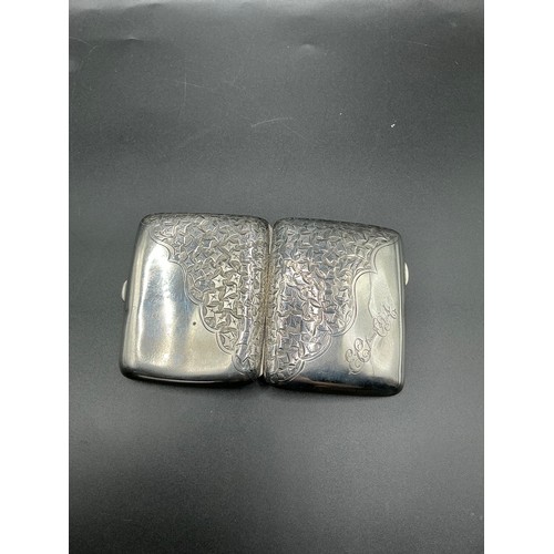 67B - Sterling silver cigarette case, excellent condition weight 83g