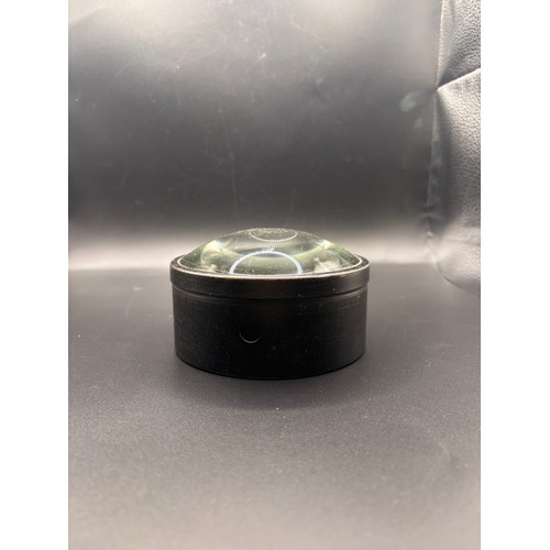 60A - Vintage maginifying glass with prominent glass dome lens in mounted metal case - used for naval  map... 