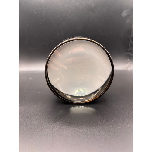 60A - Vintage maginifying glass with prominent glass dome lens in mounted metal case - used for naval  map... 