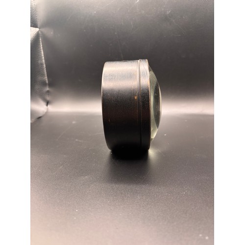 60A - Vintage maginifying glass with prominent glass dome lens in mounted metal case - used for naval  map... 