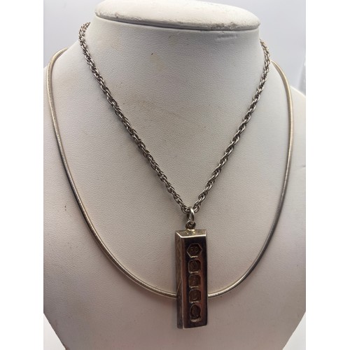 47 - 925 snake chain 
925 Ingot and chain
Combined weight 41g