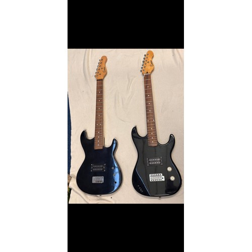 106 - Encore Electronics electric guitars, solid bodied with maple neck and rosewood fretboard. 
Begineer ... 