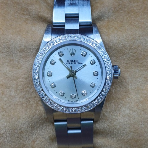 20A - Ladies Rolex Oyster Perpetual 76030 Diamond Bezel in stainless steel case and strap.  In working ord... 