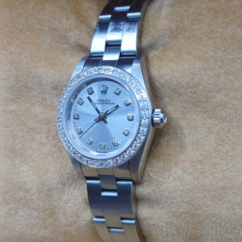 20A - Ladies Rolex Oyster Perpetual 76030 Diamond Bezel in stainless steel case and strap.  In working ord... 