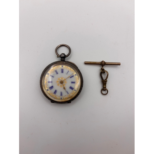 15C - Silver ladies antique pocket watch. This is a lovely example. Comes untested as missing the key. 
Hi... 