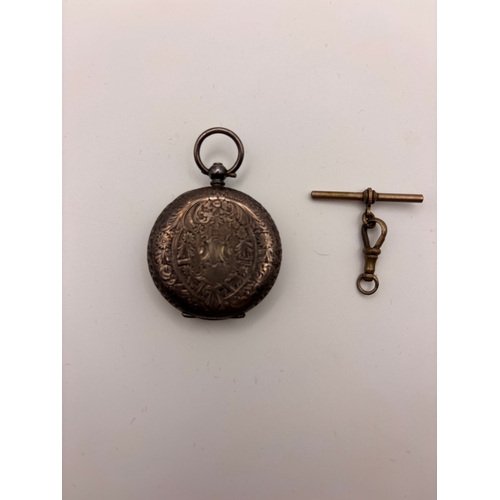 15C - Silver ladies antique pocket watch. This is a lovely example. Comes untested as missing the key. 
Hi... 