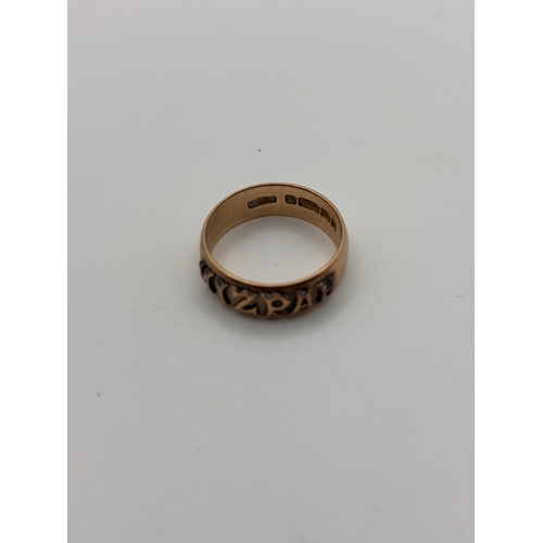 16B - Stunning 375 9ct yellow gold ring inscribed with ‘Mizpah’  which symbolises the deep emotional bonds... 
