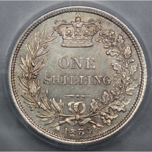 119 - 1834 Shilling, William IV. Graded CGS70 and scarce thus. A lovely example of a series that’s extreme... 