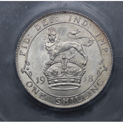 125 - 1918 Shilling, George V. Graded CGS78. Weakly struck obverse as very often seen. Plentiful lustre an... 