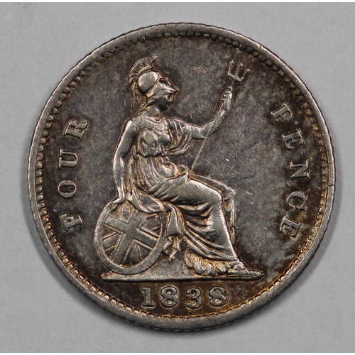 92 - 1838/∞ Groat, Victoria. 8 over sideways 8 with the variety extremely clear. This example around EF w... 