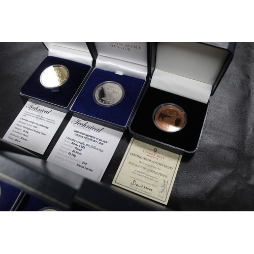 289 - World Cased coins with London Mint office COA's (6). Sierra Leone Silver Proof $10 (4) all 2008, ins... 