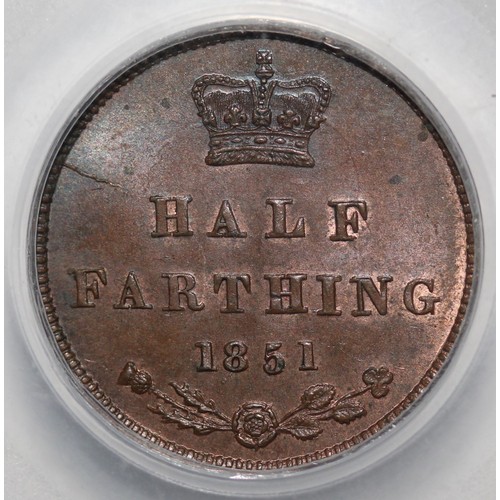 28 - 1851 Half Farthing, Victoria. Graded CGS78. CGS variety 5 and the only example of this type recorded... 