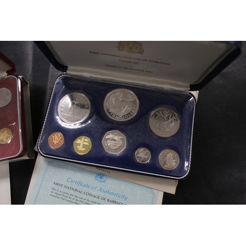 290 - World Silver & Proof Sets (4) including First National Coinage of Barbados 1973, Bahama Islands ... 