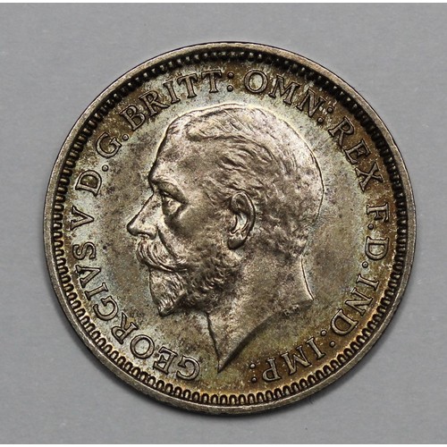 81 - 1927 Proof Threepence, George V. Toned aUNC with subdued lustre.