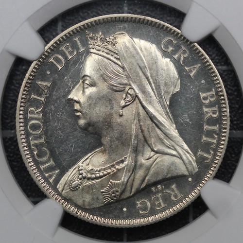 47 - 1893 Proof half crown, Victoria. Graded NGC PF62 CAMEO. A bright and vibrant example. A video of thi... 