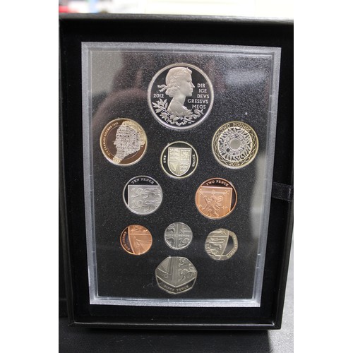 157 - 2012 Royal Mint 10-coin proof set including Queen Elizabeth II Diamond Jubilee £5 coin.