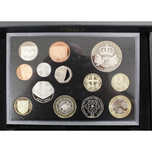 155 - 2010 Royal Mint 13-coin proof set including Restoration of the Monarchy commemorative £5. Very minor... 