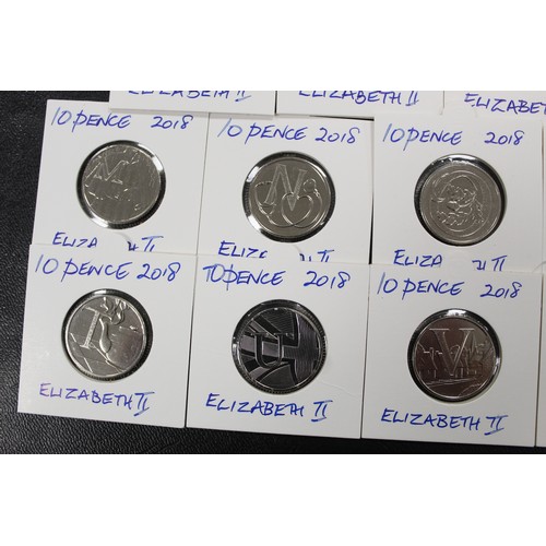 208 - 2018 A to Z 10p collection. All good condition circulated examples individually labelled in lighthou... 