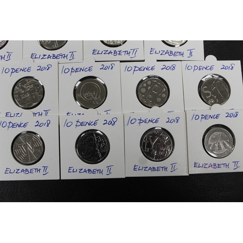 208 - 2018 A to Z 10p collection. All good condition circulated examples individually labelled in lighthou... 