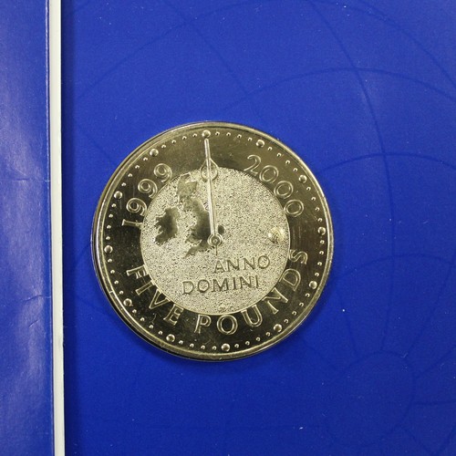 184 - BUNC Millennium £5 coins (3) including 2 struck at the Millennium Dome with privy mark and one... 