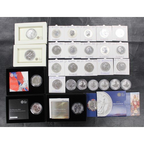 120 - A superb silver Britannia date run from 1998 to 2019 with 28 coins including varieties. Comprising 1... 