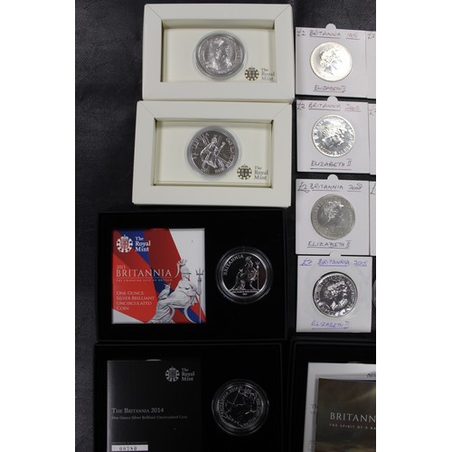 120 - A superb silver Britannia date run from 1998 to 2019 with 28 coins including varieties. Comprising 1... 