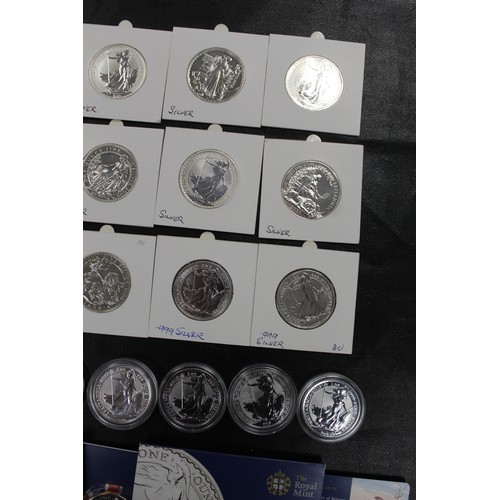 120 - A superb silver Britannia date run from 1998 to 2019 with 28 coins including varieties. Comprising 1... 