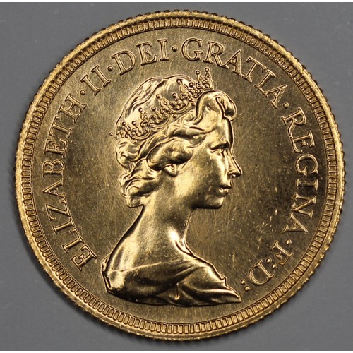 76 - 1980 Sovereign, Elizabeth II. A couple of trivial surface marks otherwise aUNC with much lustre.