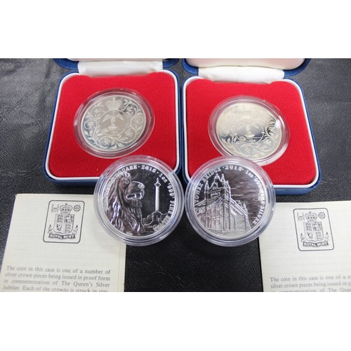 217 - Silver coin assortment (4) including 2018 Landmark Series Fine Silver £2's (Tower Bridge &... 