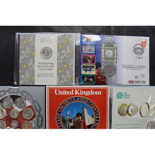 189 - BUNC Year & coin sets (8) comprising 1985, 2005, 2006 & 2007 year sets, 1988 £1 coin, 2017 £... 