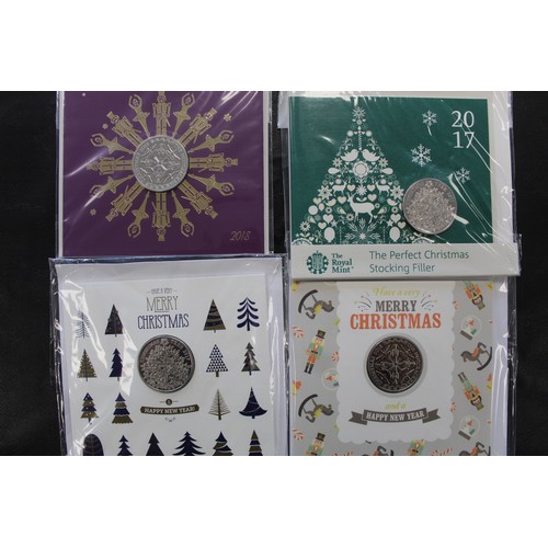 188 - BUNC 2017 & 2018 silver sixpence in Christmas presentation packs as part of a lot of similarly t... 