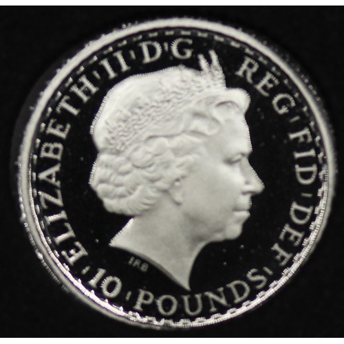 91 - 2007 1/10oz Platinum Britannia £10 coin. Some surface hazing otherwise as struck and in case o... 